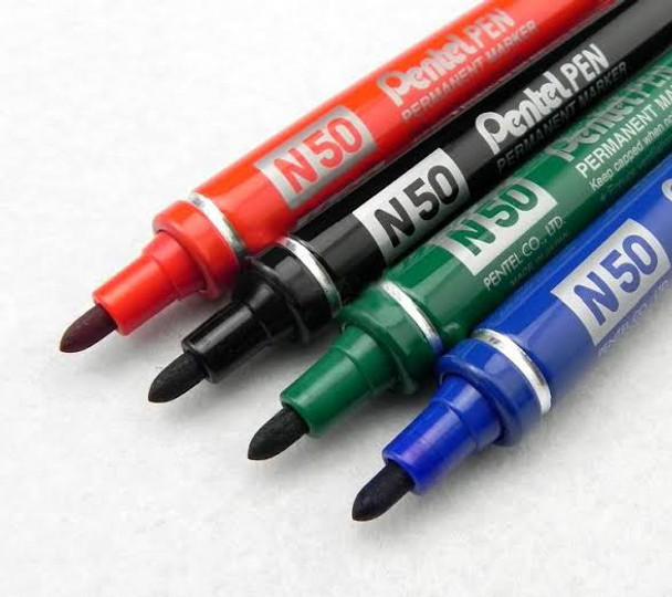 PENTEL N50-A PERMANENT MARKER 1.5MM BULLET POINT BLACK - BOX OF 12 PENTEL N50-A PERMANENT MARKER 1.5MM BULLET POINT BLACK - BOX OF 12