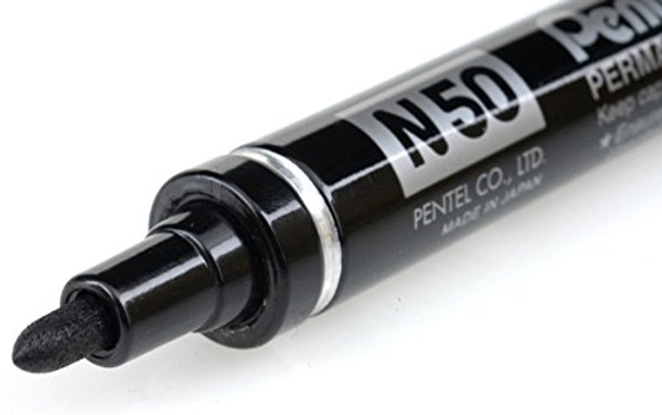 PENTEL N50-A PERMANENT MARKER 1.5MM BULLET POINT BLACK - BOX OF 12 PENTEL N50-A PERMANENT MARKER 1.5MM BULLET POINT BLACK - BOX OF 12
