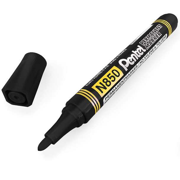 Pentel Permanent Marker N850 Bullet Point Black Box of 12