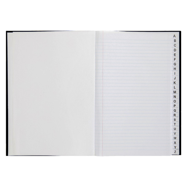 Marbig A4 Notebook with Index 200 Page Red Black