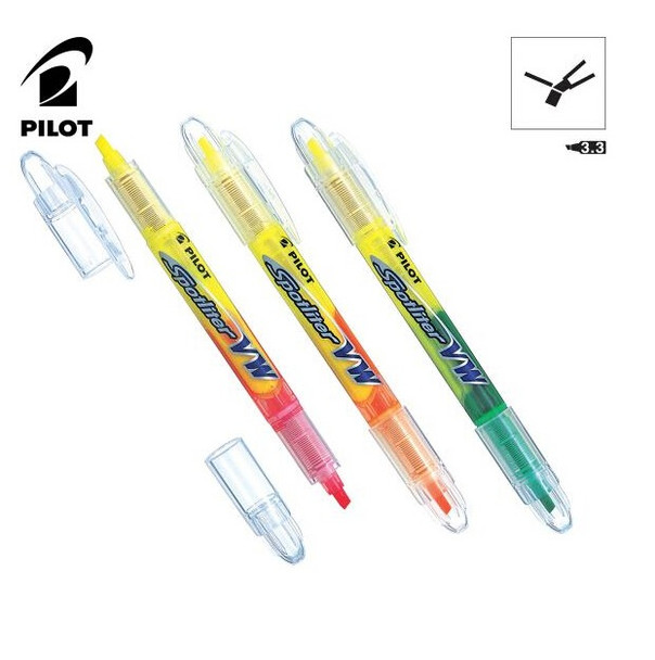 Pilot Spotliter VW Dual Tip Highlighter Yellow Orange Chisel Box of 12