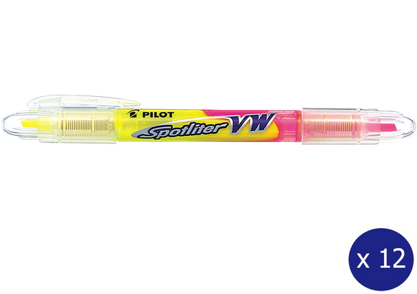 Pilot Sw-Slvw-Yp Spotliter Vw Dual Highlighter 3.3Mm Chisel Yellow/Pink Box Of 12 | Its A Mega Thing