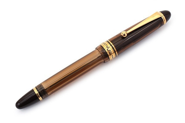 Pilot Custom 823 Fountain Pen 14K Gold Fine Nib Brown Barrel