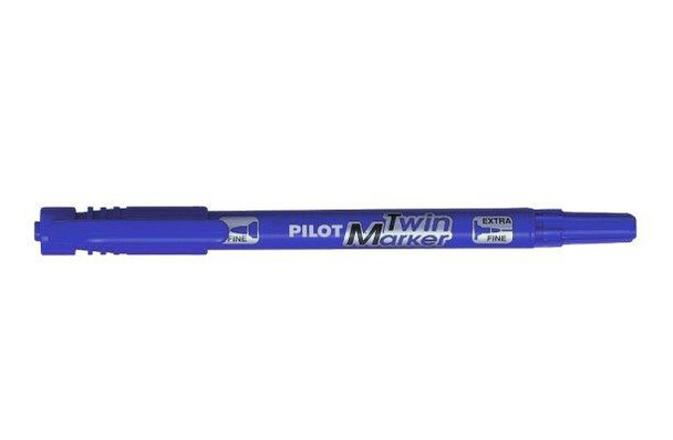 Pilot Twin Marker Permanent Dual Nib Blue Box of 12