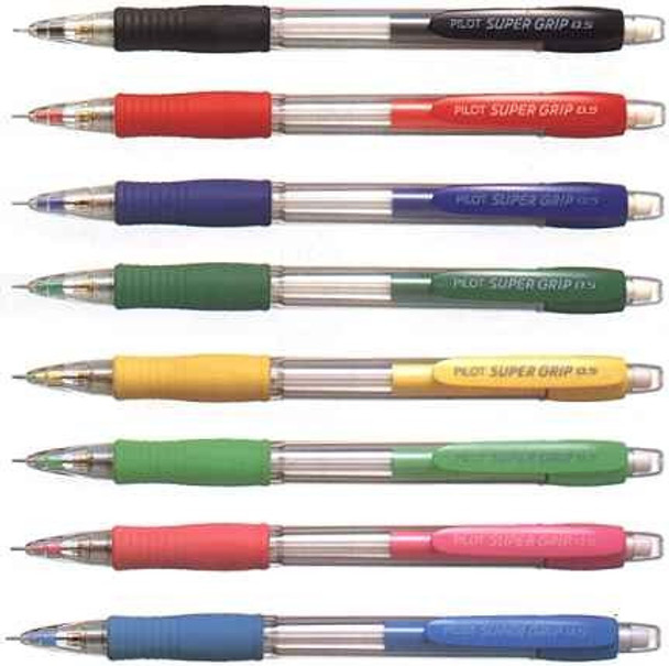 Pilot H-185SL-L Super Grip Mechanical Pencil 0.5mm Lead Blue Barrel Box of 12