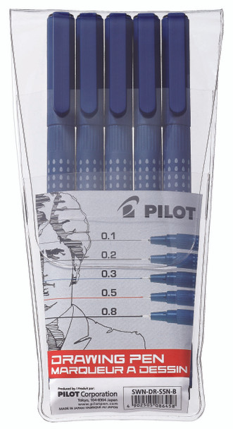 Pilot Swn-Dr-S5N-B Drawing Pen Assorted Nibs Black Wallet Of 5 | Its A Mega Thing
