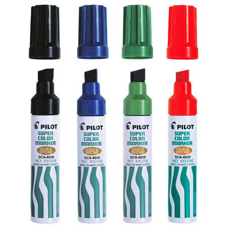 Pilot Super Colour Jumbo Permanent Marker Chisel Red Box of 12