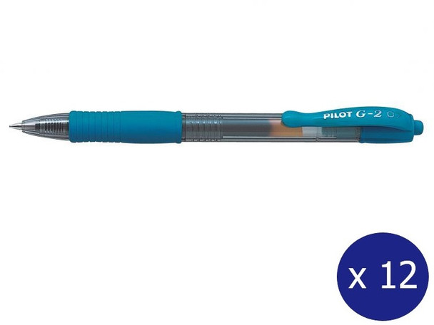 Pilot G-2 Retractable Gel Pen 0.7mm Light Blue Box of 12