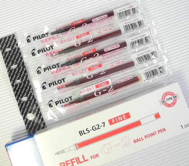 Pilot Gel Rollerball Refill Fine 0.7mm Red Box of 12