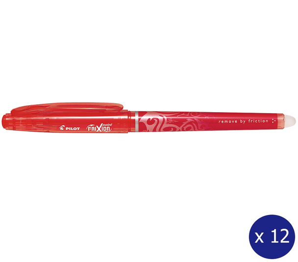Pilot FriXion Point Erasable Gel Pen Extra Fine Red Box of 12