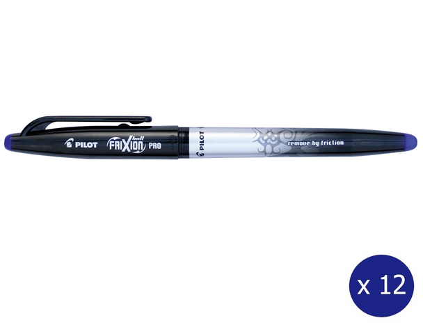 Pilot FriXion Ball Pro Erasable Gel Pen Fine Blue Box of 12