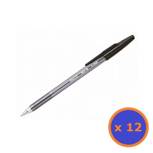 Pilot BP-S The Better Ballpoint Stick Pen Fine Black Box of 12