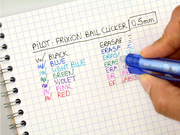 Pilot Blue FriXion Clicker Extra Fine Erasable Retractable Gel Pen Box of 12