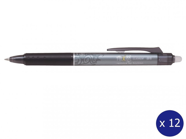 Pilot blrt-fr5-b Frixion Clicker 0.5mm Retractable Erasable Gel Rollerball Black Box 12 | It's A Mega Thing