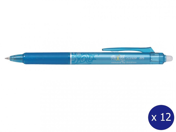 Pilot blrt-fr5-lb Frixion Clicker 0.5mm Retractable Erasable Gel Rollerball Light Blue Box 12 | It's A Mega Thing