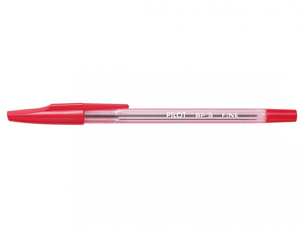 Pilot BP-S Red The Better Ballpoint Stick Pen Fine Box of 12