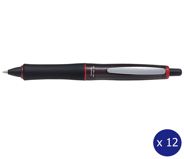 Pilot Dr Grip Retractable Ballpoint Pen Medium 1.0mm Full Black Box of 12