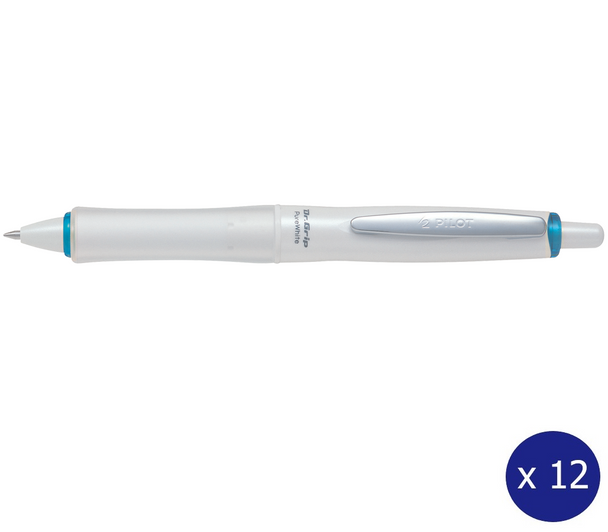 Pilot 623628 Dr Grip Pure White Ballpoint Pen Medium 1.0Mm Black Ink Box Of 12 | Its A Mega Thing