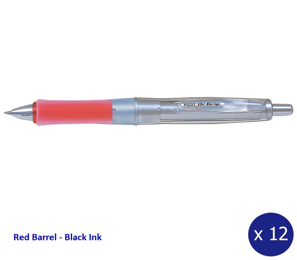 Pilot Dr Grip Advance Retractable Ballpoint Pen Medium Pink Barrel Black Ink Box of 12