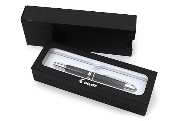 Pilot Capless Fountain Pen Silver Trim Broad Nib Black Barrel