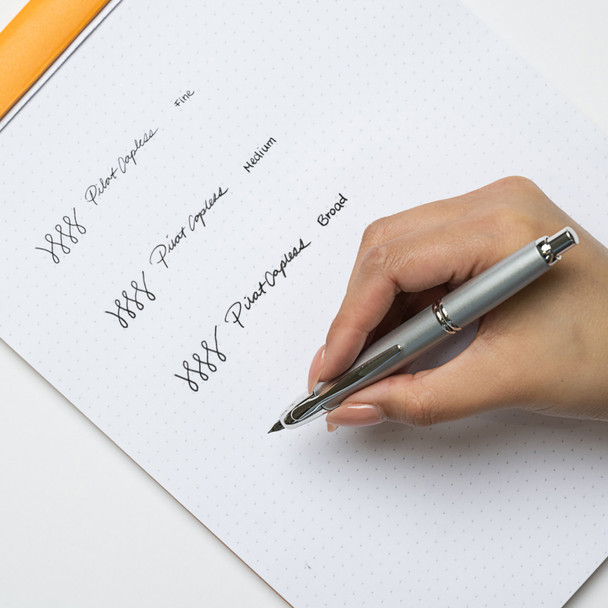 Pilot Black Barrel Capless Silver Accent Fountain Pen Fine Nib