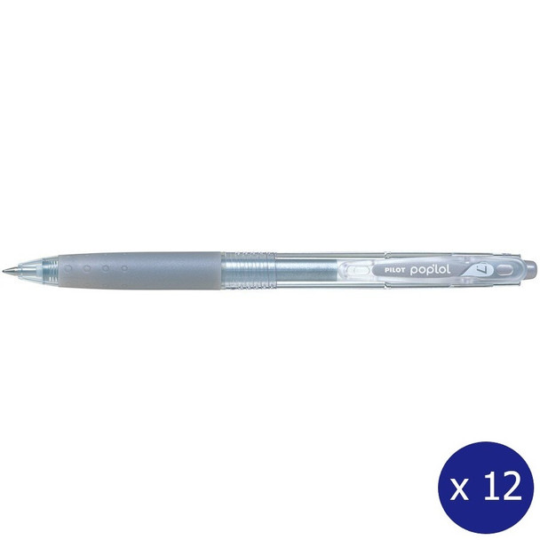 Pilot Pop’lol Gel Ink Rollerball 0.7mm Silver Box of 12