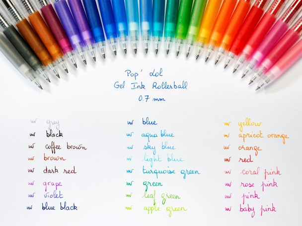 Pilot Pop’lol Gel Ink Rollerball 0.7mm Silver Box of 12