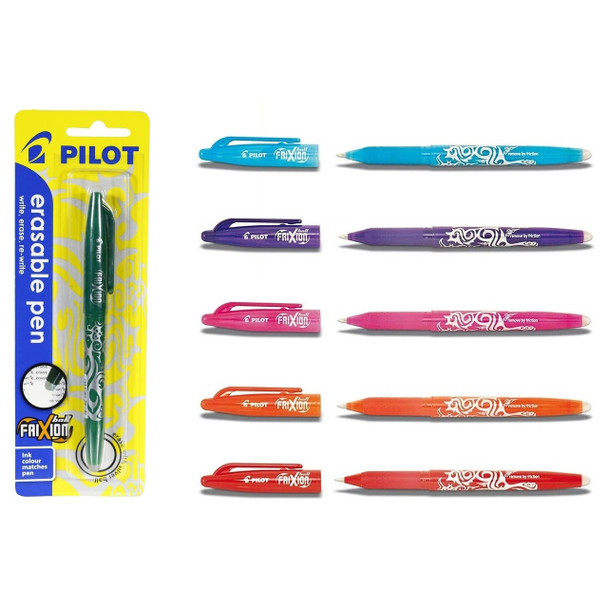 Pilot FriXion Ball Erasable Rollerball Gel Pen Fine Assorted Pack of 6