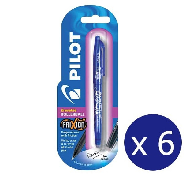 Pilot BL-FR7-L 636105 Frixion Ball Erasable Gel Ink Rollerball 0.7mm 1pk Blue - Pack 6 | It's A Mega Thing