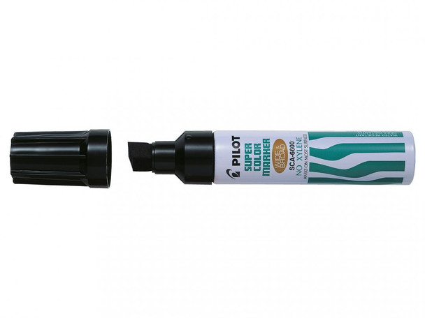 Pilot Super Colour Jumbo Black Permanent Marker Chisel Box of 10