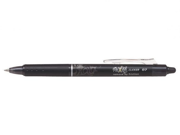 Pilot Frixion Clicker 0.7mm Retractable Erasable Gel Rollerball Black Pack of 6