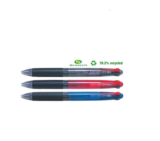 Pilot Blue Barrel BegreeN Feed GP4 4 in 1 Retractable Ballpoint Pen Medium Box of 10