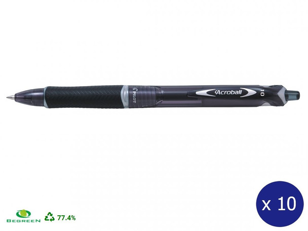 Pilot BegreeN Acroball Retractable Ballpoint Pen Medium Black Box of 10