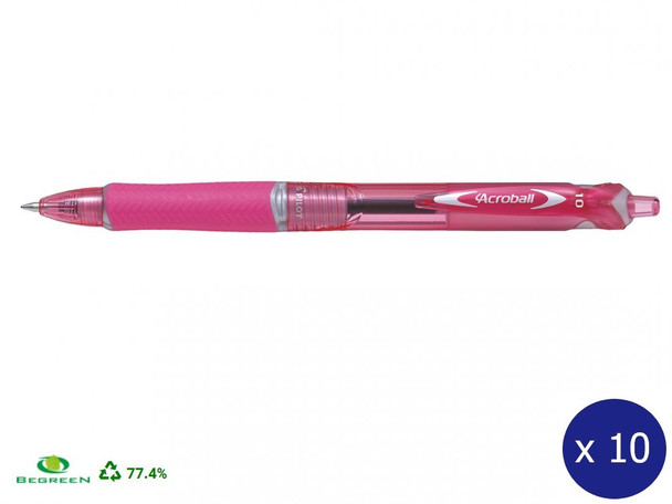 Pilot BAB-15M-P-BG Begreen Acroball 15 Ballpoint Medium Pink Box 10 | It's A Mega Thing