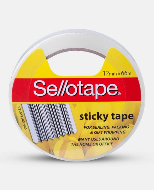 Sellotape Sticky Tape Roll Large 12mm x 66m Pack of 12