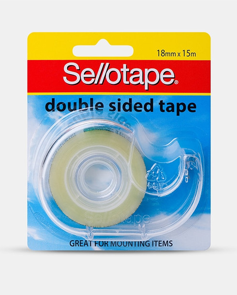 Sellotape Double Sided Tape with  18mm x 15mDispenser Pack of 8
