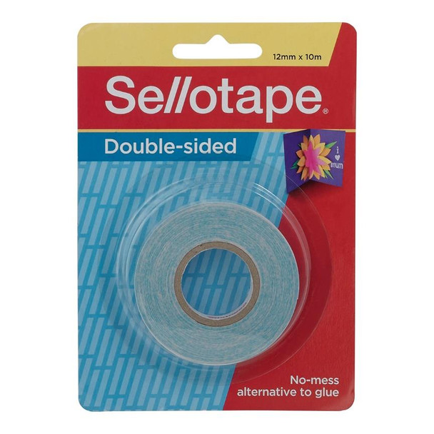 Sellotape Double Sided Tape Roll 12mm x 10m Pack of 10 Hangsell