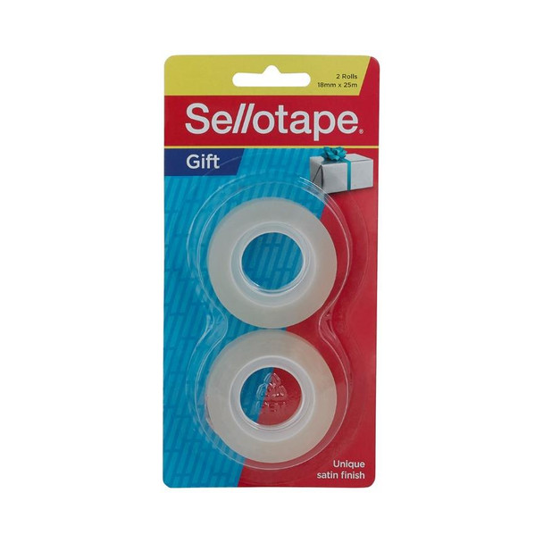 Sellotape Gift Tape Roll Small 18mm x 25m 2 Rolls Pack of 6 Hangsell
