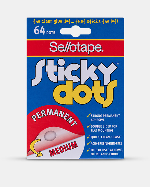 Sellotape Sticky Dots Permanent Pack 64 Box of 12