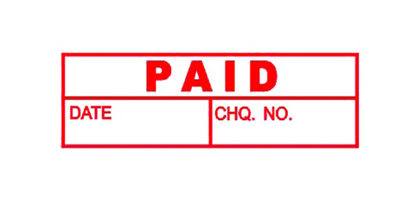Deskmate 0273470 Pre-Inked Office Stamp "Paid (Date & Cheque)" Red | Its A Mega Thing