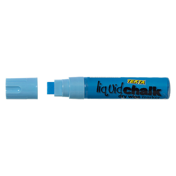 Texta #0388040 Jumbo Liquid Chalk Marker Dry Wipe Chisel Blue - Pack 1 | Mega Office Supplies