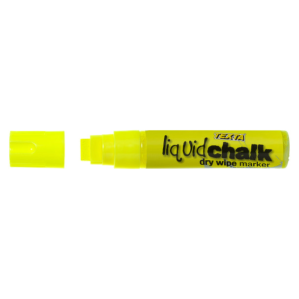 Texta #0388020 Jumbo Liquid Chalk Marker Dry Wipe Chisel Yellow - Pack 1 | Mega Office Supplies