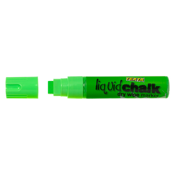 Texta #0388050 Jumbo Liquid Chalk Marker Dry Wipe Chisel Green - Pack 1 | Mega Office Supplies