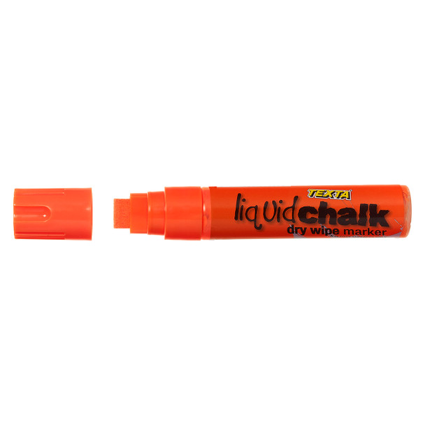 Texta #0388080 Jumbo Liquid Chalk Marker Dry Wipe Chisel Orange - Pack 1 | Mega Office Supplies