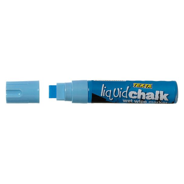 Texta #0388200 Jumbo Liquid Chalk Marker Wet Wipe Chisel 15mm Blue - Pack 1 | Mega Office Supplies