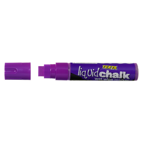 Texta #0388230 Jumbo Liquid Chalk Marker Wet Wipe Chisel 15mm Purple - Pack 1 | Mega Office Supplies
