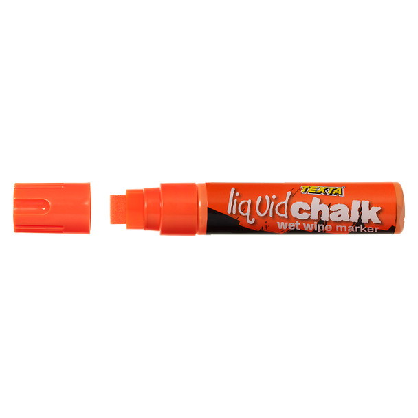 Texta #0388240 Jumbo Liquid Chalk Marker Wet Wipe Chisel 15mm Orange - Pack 1 | Mega Office Supplies