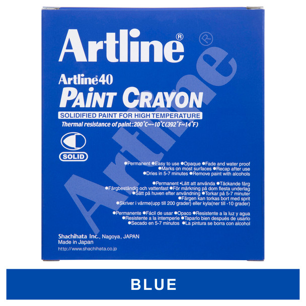 Artline 104003 40 Permanent Paint Crayon Marker Bullet Blue Box 12 | Mega Office Supplies