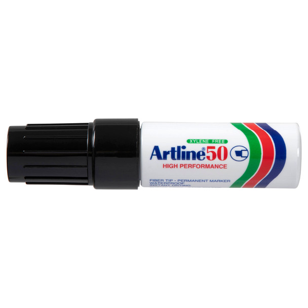 Artline 6mm Chisel Nib Black 105001 50 Permanent Marker Box 12 | Mega Office Supplies