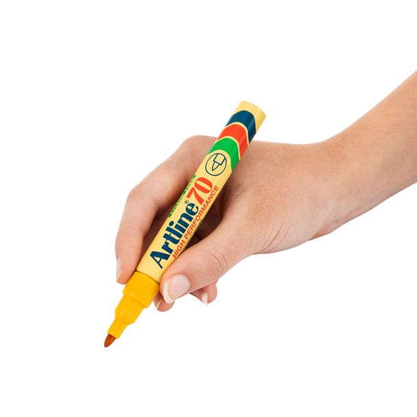Artline Yellow 107007 70 Permanent Marker 1.5mm Bullet Nib Box12 | Mega Office Supplies